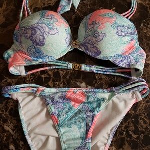 New Victoria's Secret Bombshell Swim Bikini Blue